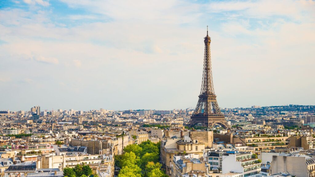 Eiffel Tower and French townscape