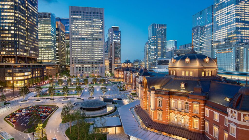 Night view of Tokyo station