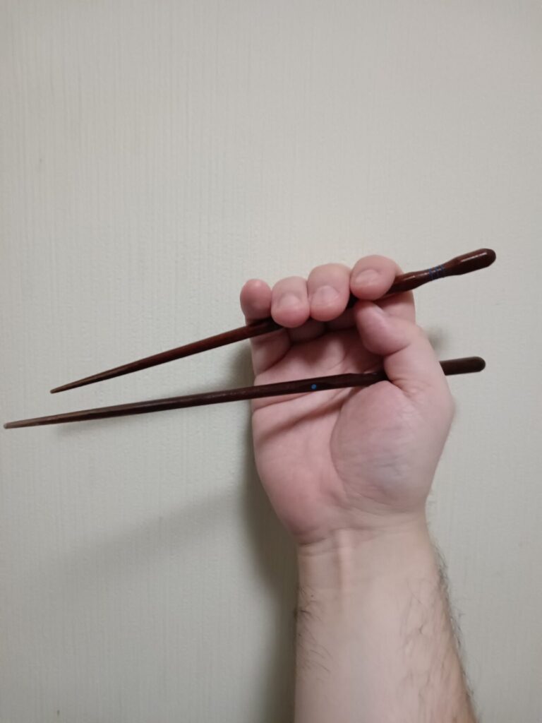 The wrong way to hold chopsticks