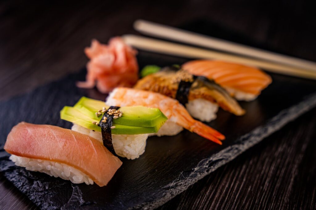 sushi on a plate